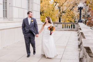 Bride-and-Groom-Portraits-Capitol-Jefferson-City-Missouri-Fall-Millbottom-Wedding-Morgan-Lee-Photography-Columbia-Missouri-Wedding-Photographer